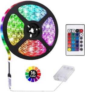 2M/6.6FT Battery Powered LED Strip Lights, Flexible Color Changing RGB LED Light - Picture 1 of 12