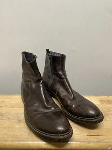 Rocco P. Men’s Leather Boots Handmade Size 43 Brown Ankle High - Picture 1 of 13