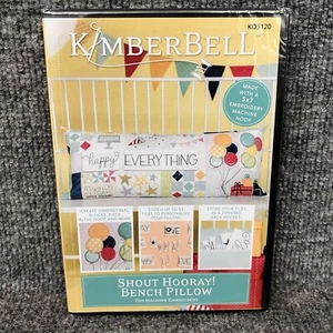 Kimberbell Shout Horray! Bench Pillow Machine Embroidery CD - KD5120 New - Picture 1 of 7