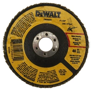 DeWalt DWA8201 4" Zirkonia Fächerscheiben, Metallmischung, 5/8" Dorn, 40er Körnung - Bild 1 von 7