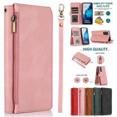 New Zipper Pocket Flip Leather Wallet Case For Sony Xperia 20 L4 L3 L2 L1 - Image 1 of 4