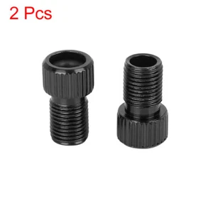 Black Metal French to American Air Pump Tube Bike Valve Converter Adapter 2pcs - Picture 1 of 5