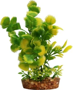 Aqua One Plastic Plant - Yellow Hottonia with Gravel Base (Medium) - Picture 1 of 1