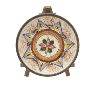 Cerámica italiana vintage Vietri pintada a mano 4,5" plato de oliva Dip A Mano - Imagen 1 de 6