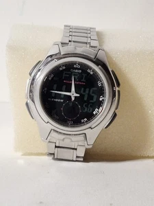 CASIO 3319 AQ-160 World Time Countdown Timer Alarm Stainless 35mm Watch Tested - Picture 1 of 18