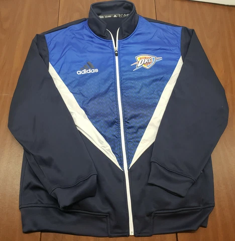 Oklahoma City Thunder Jacket Adidas Men XL Full Zip Track Basketball OKC Cover