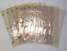 Lot of 8 Vintage METAL EYELETS 3-Ring Coin Pages Sleeves Sheets 2x2 pockets