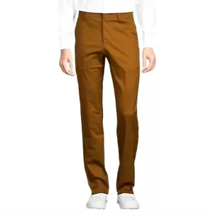 Pantalones chinos elásticos delanteros planos ajustados Murano Alex para hombre 29" x 32" marrón tostado - Imagen 1 de 7
