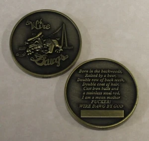 WIRE DAWG BY GOD Communications / Comm Bronze Air Force Challenge Coin - Picture 1 of 6