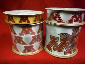 Minnesota Golden Gophers Licensed Ribbon-4 Different Prints/Widths-Offray - Picture 1 of 10
