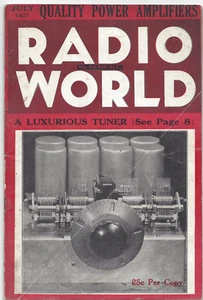 1937 JULY Radio World magazine Power Amplifiers, Automobile Receiver Design - Picture 1 of 3