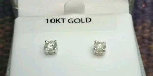 New Solid Gold 10kt Earrings 3/8 Carat diamonds New And Beautiful Earrings - Picture 1 of 24