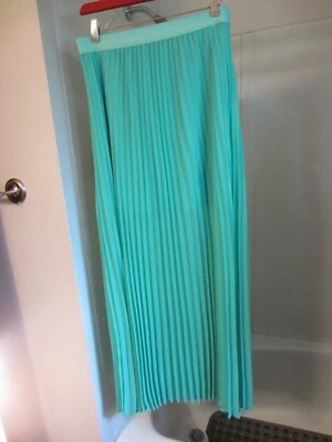 NUEVO SIN ETIQUETAS Mujer Largo Completo Forrado Plisado Falda Lauren Conrad Talla M Verde Menta Foto 1 de 4