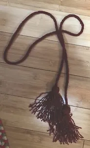 Beaded  Genuine Garnet Rope: Tassel Belt 53in. Long - Picture 1 of 4