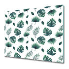 Tempered Glass Worktop Saver Kitchen Monstera Leaf Exotic Palm 60x52