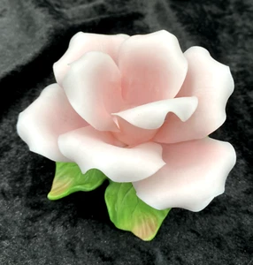 Vintage Kerzenständer Capodimonte (Italien) Porzellan rosa Rose, rosa, gemarkt - Bild 1 von 10