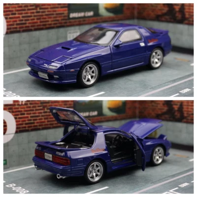 1/32 Mazda RX7 Initial D Miniature Diecast RX-7 Toy Car Model Sound & Light Door - Image 1 of 4