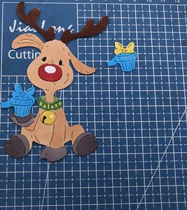 Prägeschablone süßer Elch Stanzschablone prägen Winter stanzen Geschenk - Imagen 1 de 4