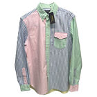 Polo Ralph Lauren Long Sleeve Shirt Pink Green Blue Stripe Classic Oxford $125