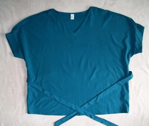 Women's Unbranded Short Cap Sleeve Blouse Top Size XL Teal - Picture 1 of 9