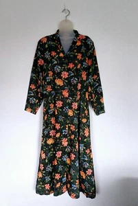 Vestido Vintage Thomas And Jonathan Liberty Lana Talla L Estampado Floral Maxi Verde - Imagen 1 de 24