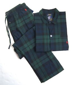 POLO RALPH LAUREN Men's Classic Fit Blackwatch Plaid Pajama Shirt & Pant NWT