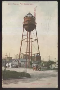 1907 Postkarte Fort Fuß Dodge Ia / Iowa Stadt Wasser Turm & Gebäude - Bild 1 von 1