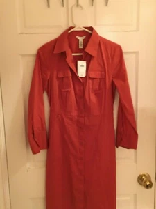 Vestido Banana Republic Camisa Nuevo con Etiquetas Vestido Naranja - Imagen 1 de 3
