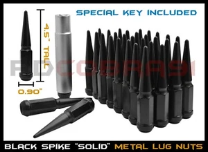 20Pc Solid Steel 4.5 Black Spike Lug Nuts For 2009-2020 Dodge Charger Challenger - Picture 1 of 6