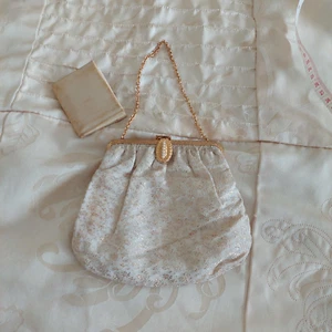 Vintage Ladies Brocade Evening Bag & Mirror - Picture 1 of 13