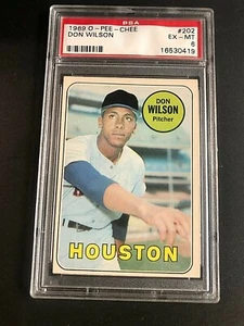 Don Wilson 1969 O-Pee-Chee Baseball Card #202 Graded PSA 6 EX-MT Astros POP 2 - Picture 1 of 2