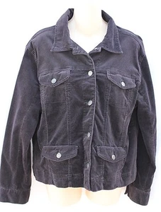 Chico's Black Corduroy Stretch Jacket Size 2 Large - Picture 1 of 5