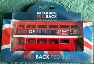 NEW Diecast London Bus Double Decker Pull Back & Go Action - Picture 1 of 2