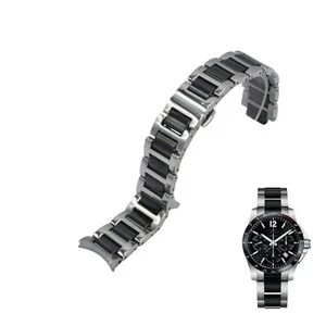Reloj pulsera de acero bicolor 19 mm para Longines Conquest cerámica L2.744.4 - Imagen 1 de 7