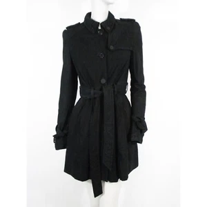 SPLENDIDO CAPPOTTO DONNA ALL SAINTS PELLE TRENCH MAC NERO 10 GIACCA VINTAGE - Foto 1 di 13