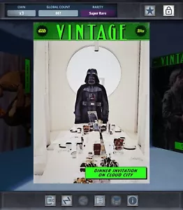 Topps Star Wars (2025) VINTAGE Chrome Green DINNER INVITATION ON CLOUD CITY - Picture 1 of 3