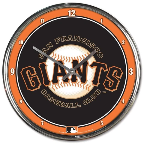 SAN FRANCISCO GIANTS LOGO 12" CHROME ROUND WALL CLOCK NEW WINCRAFT ⚾ Cover