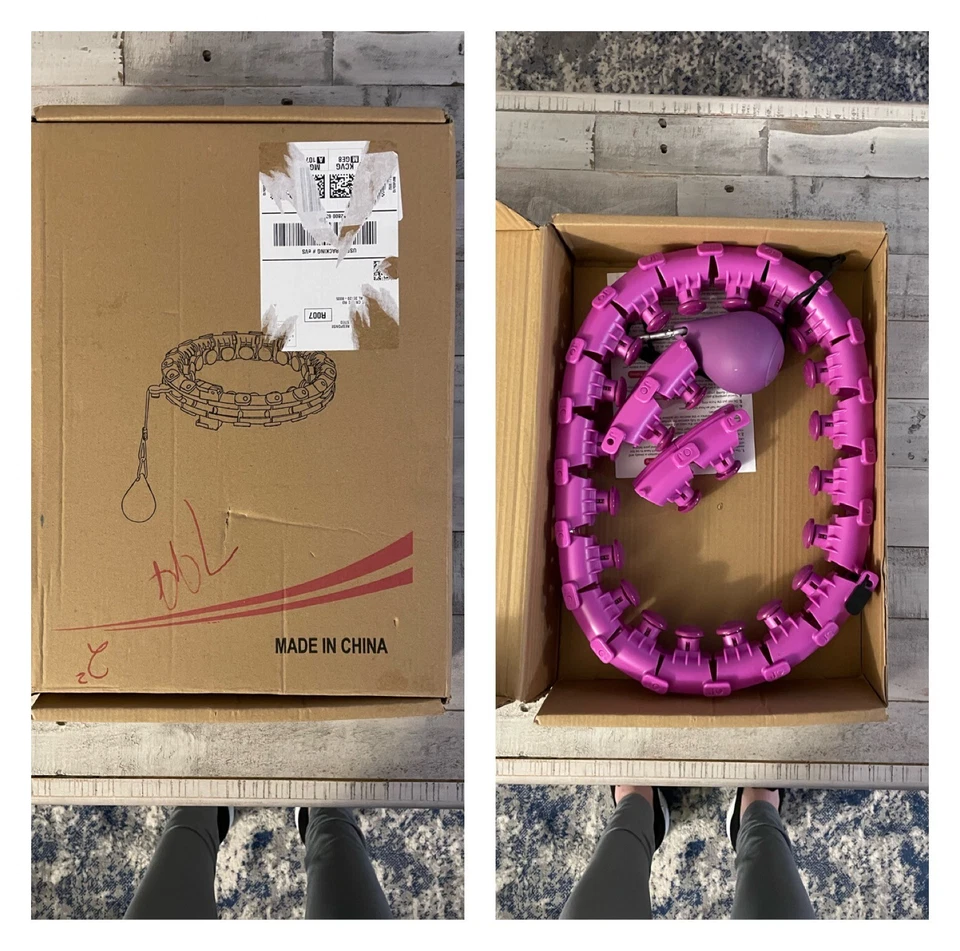 Hula Hoop Collapsible Weighted Fitness Waist Abs Exercise Gym Workout Body Build - Image 1 of 1