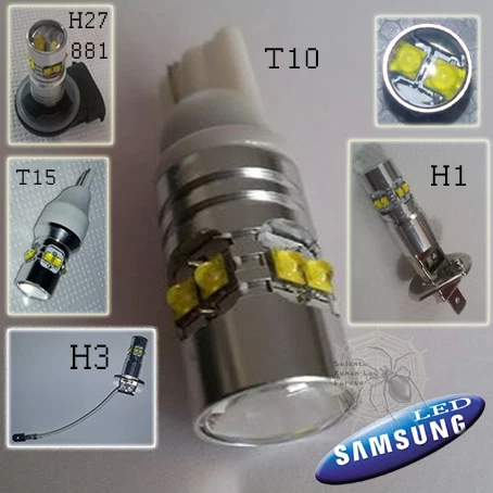 Lampada T10 W5W-T15 W16W-H27 881-H1-H3 6000K LED CREE 50W 1000LM  CANBUS AUDI - Immagine 1 di 1