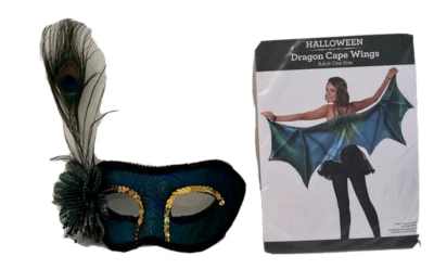 New Green Dragon masquerade mask and wings Costume - Image 1 of 4