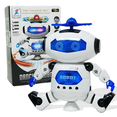Dancing Robot with Lights and Sound 360 Degree LED Spinning Kids Toys Gift Box - Image 1 of 4
