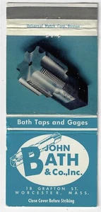 John Bath & Co. Worchester Mass. Datum 1968 FS Leer Streichholzbrief - Bild 1 von 3