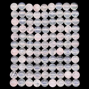 130 Pcs Natural Rose Quartz 7mm Round Cabochon Loose Untreated Gemstones Lot - Picture 1 of 7