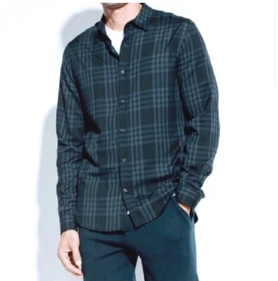 Camisa de ajuste clásico con botones para hombre talla XXL 2XL azul a cuadros manga larga informal preppy Foto 1 de 4
