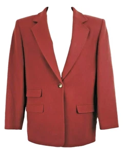 Chaqueta Blazer Pendleton 100% Lana Mujer Talla Grande Roja EE. UU. Cuero Etiqueta L - Imagen 1 de 11