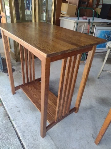 Mission Style Arts & Crafts Oak Library Side Table Accent Table Cover