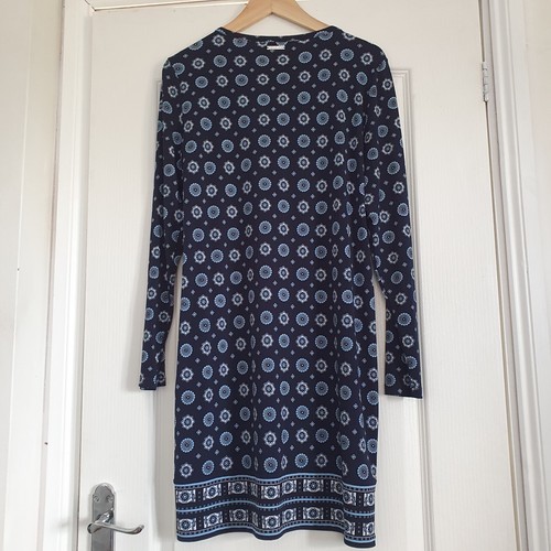 Nuovo abito Michael Kors motivo blu navy taglia large