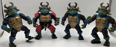 Lot of (4) 1990 TMNT Leo The Sewer Samurai Mirage Playmates Action Figure - Image 1 of 4