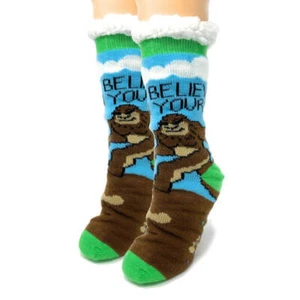Believe - Damen House Sherpa Hausschuhe Socken - Bild 1 von 3