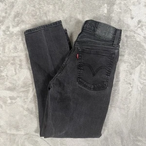Levi’s Wedgie Straight Jeans Women’s Size 27 Black Denim Wash Button Fly - Picture 1 of 8